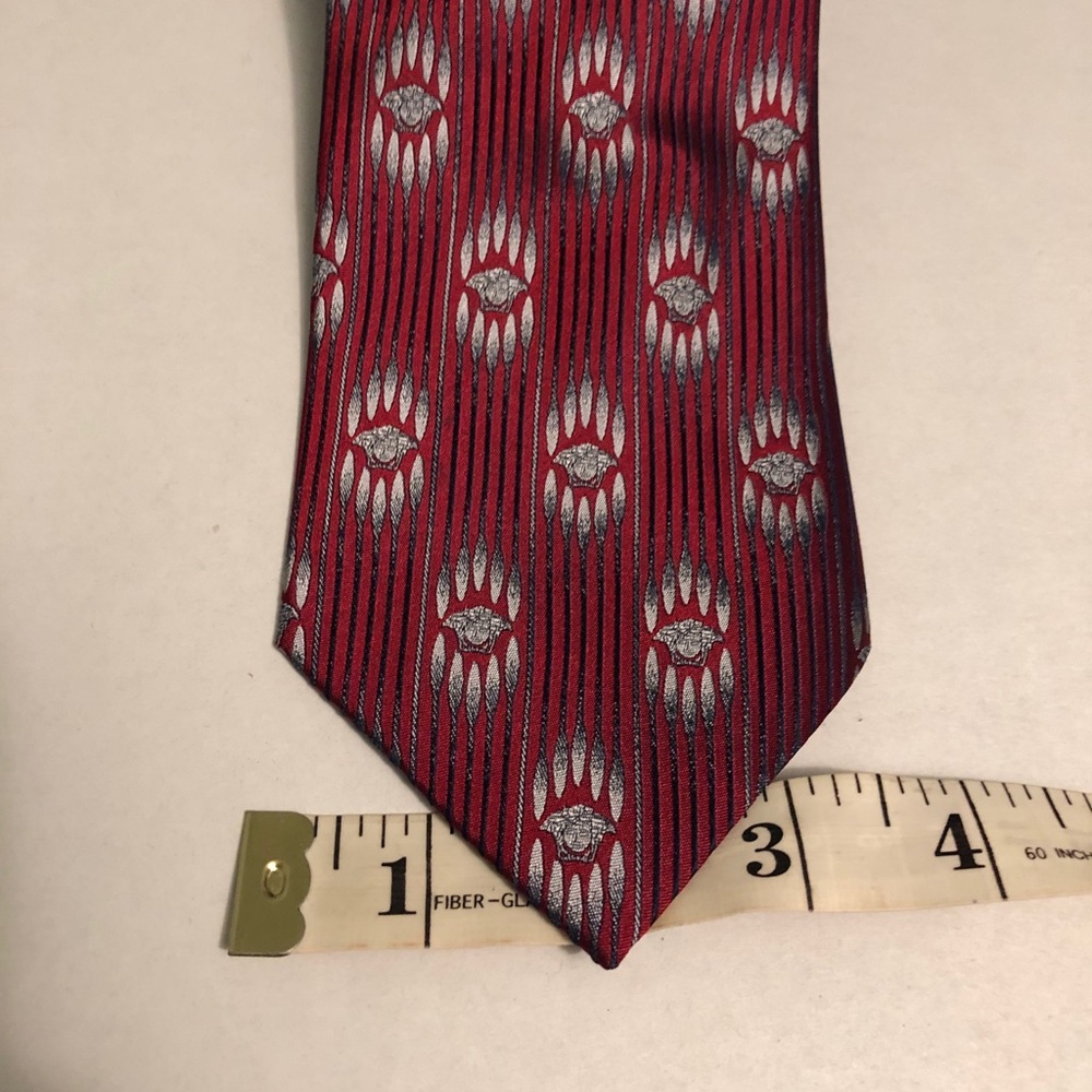 Versace red Medusa heads tie men’s